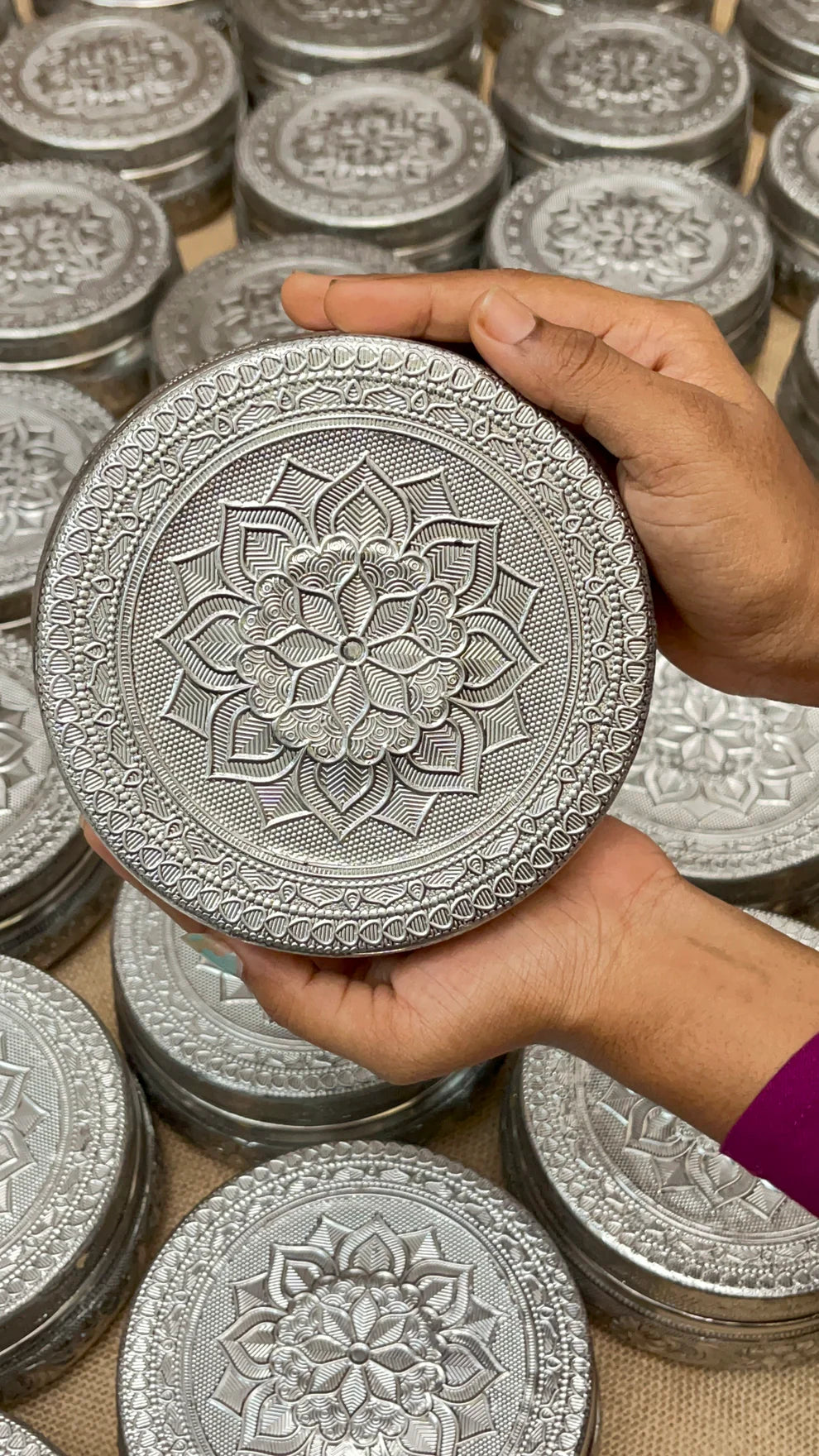Meenakari Steel Box - 4 inch
