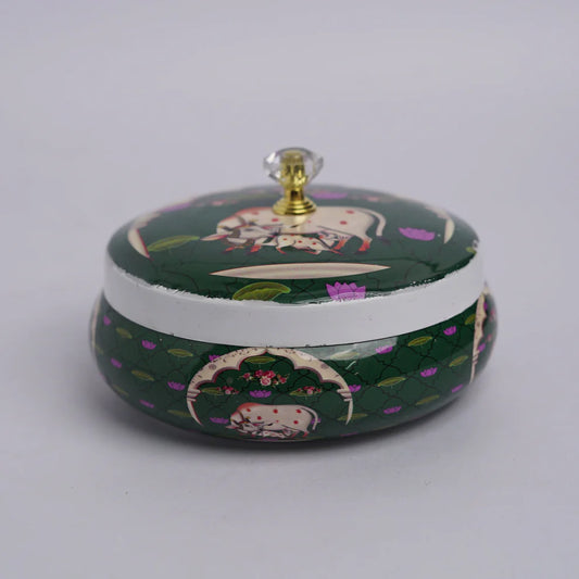 Cow and calf pichwai box - 6 inch (Assorted)